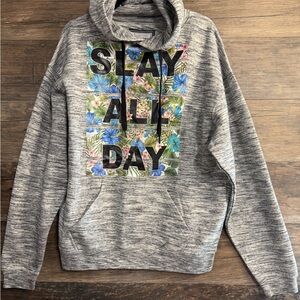 Pacific & Co. slay all day Men's Heather Gray Graphic Hoodie